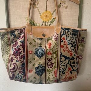 Longchamp, velour cotton tote